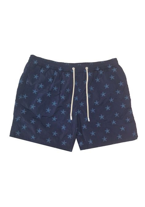Costume uomo Patmos MC2 Saint Barth 01053H Blu jacquard all over seastars coulisse occhielli MC2 SAINT BARTH | Costume | PATMOS01053H61